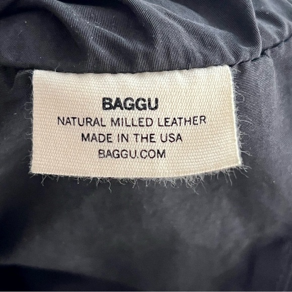 BAGGU Black Leather Mini Backpack EUC - Picture 4 of 6